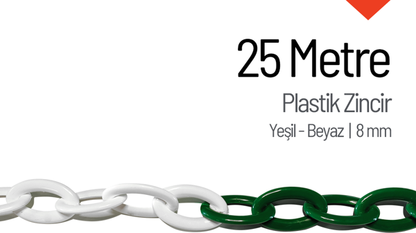 Plastik Zincir 8mm Yeşil-Beyaz 25 m - Image 1