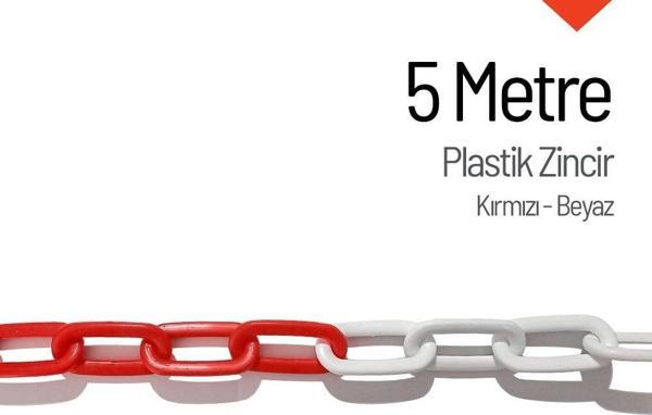 Plastik Zincir Kırmızı-Beyaz 5 m - Image 1
