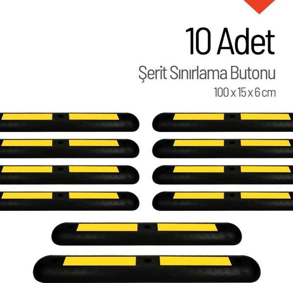 Şerit Sınırlama Butonu 100x15x6 cm Onlu Set - Image 1