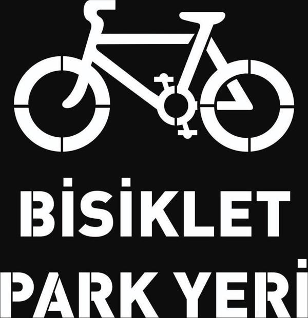 Boyama Şablonu Bisiklet Park Yeri Alüminyum 100x100cm - Image 1