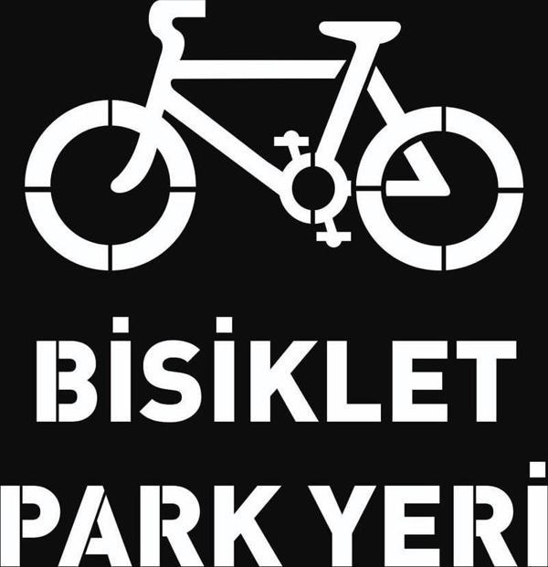 Boyama Şablonu Bisiklet Park Yeri Kompozit 100x100cm - Image 1