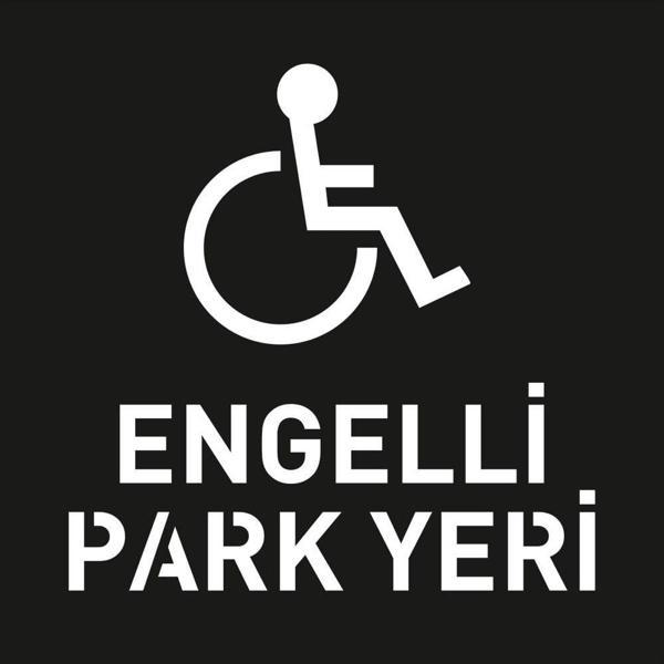 Boyama Şablonu Engelli Park Yeri Alüminyum 100x100cm - Image 1