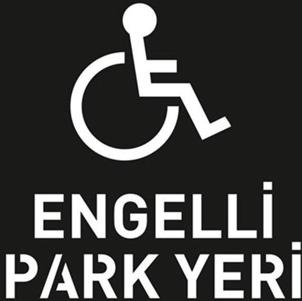 Boyama Şablonu Engelli Park Yeri Kompozit 100x100cm - Image 1