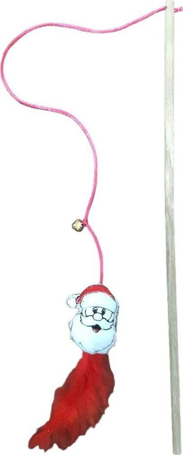 Be Cat Noel Baba ,Peluş Oyuncak Noel Baba Figürlü Çanlı Kedi Oltası - Image 1