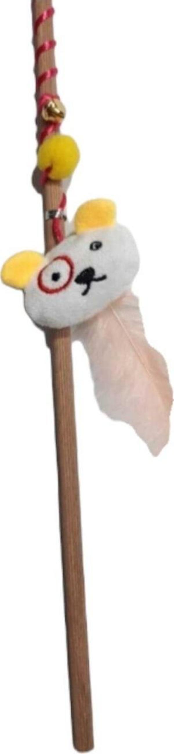 Be Cat Peluş Oyuncak Ayı Figürlü Çanlı Kedi Oltası - Image 1
