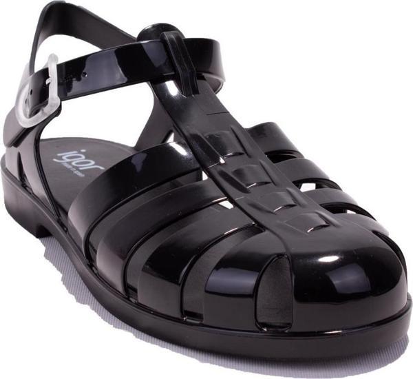 Igor S10258 Bıarrıtz Siyah Ortopedik Günlük Kadın Sandalet - Image 1