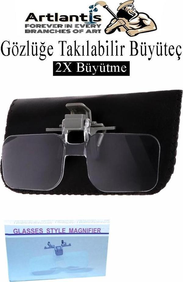 Gözlük Tipi Büyüteç 1 Adet 2X Büyütme Gözlük Üzeri Takılabilir Tak Çıkar Klipsli Büyüteç Optik Lens - Image 1