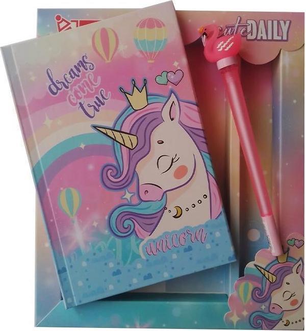 Hatıra Defteri Kilitli Kız Modeli Günlük Defteri Unicorn Hediye Kutulu 80 Yaprak Çizgili 1 Adet Drcams Come True - Image 1