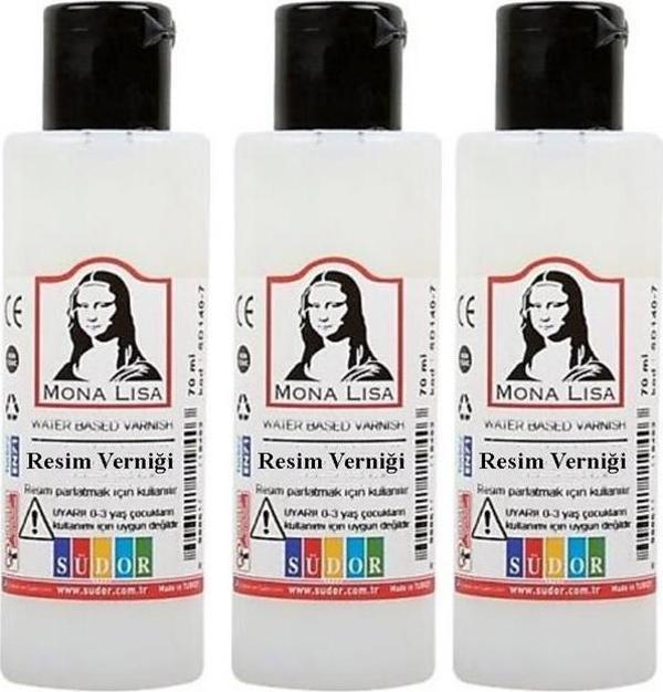 Resim Verniği 70 ml Su Bazlı 3 Adet Resim Parlatıcı Vernik 70 ml Hobi Sanat Elişi Akrilik Guaj Boya - Image 1