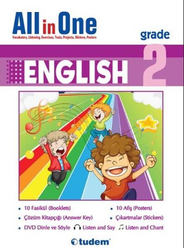 All in One English Grade 2 - Tudem Yayınları - Ders Kitapları - Image 1