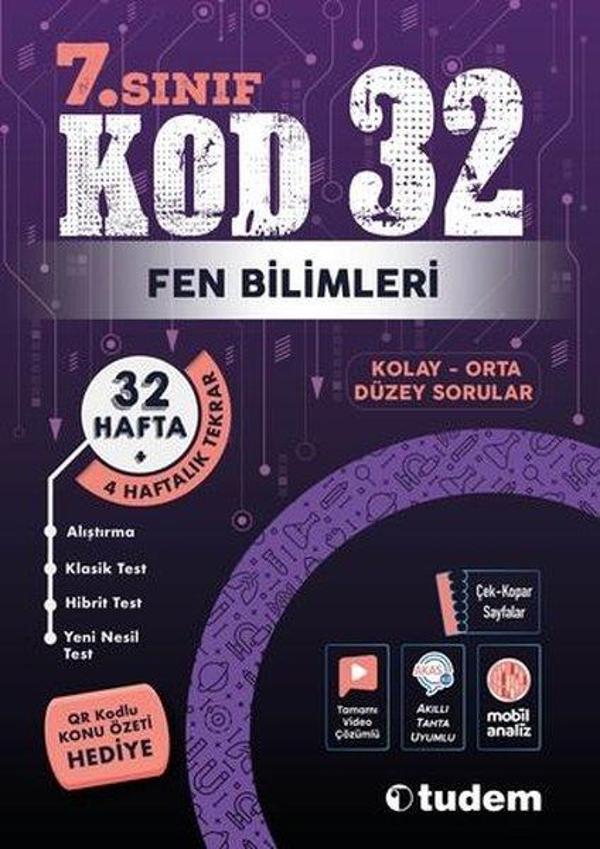 7. Sınıf Fen Bilimleri Kod 32 - Tudem Yayınları - Ders Kitapları - Image 1
