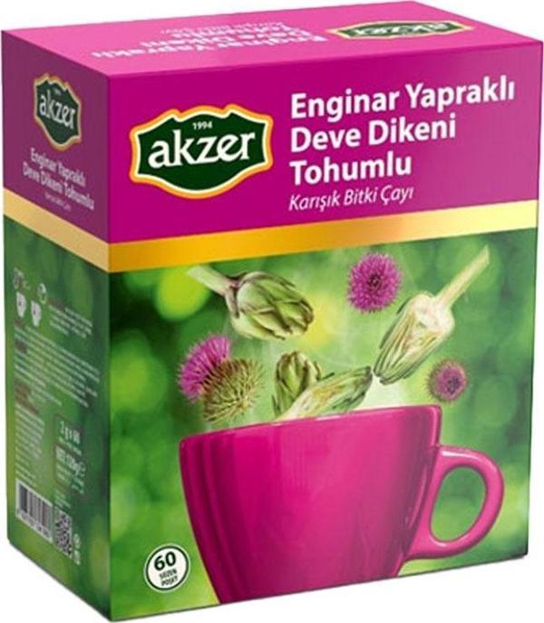 Akzer Enginar Yapraklı Deve Dikeni Tohumlu Karışık Bitki Çayı 60'lı - Image 1