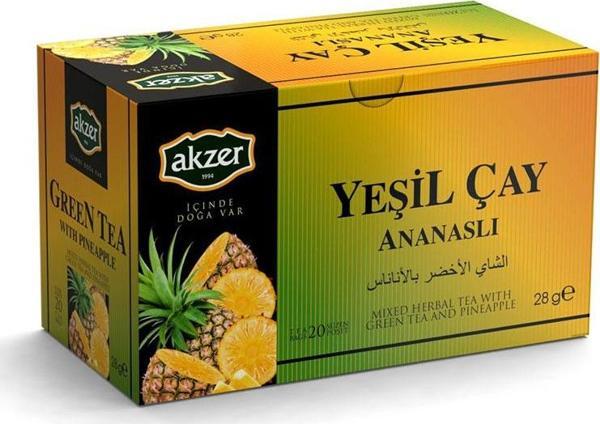 Akzer Yeşil Çay Ananaslı 20 Poşet - Image 1