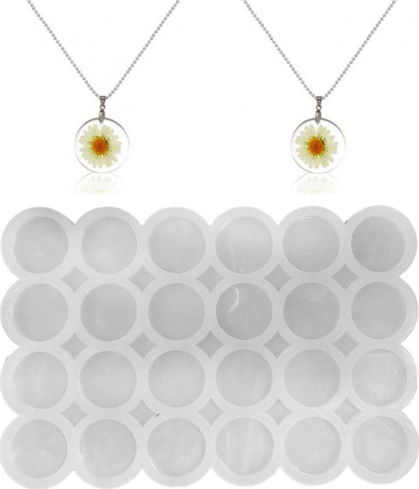 Epoksi Kalıbı Çoklu Daire Kolye Ve Anahtarlık Kalıbı 3.3 CM 24 Lü - Image 1