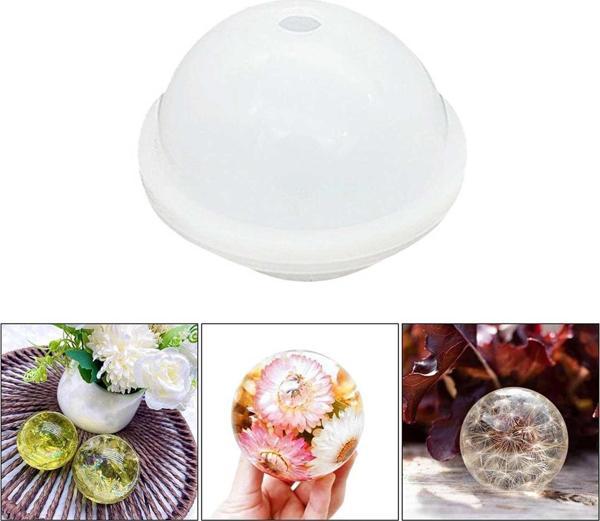 Epoksi Reçine Silikon Kalıp Küre Kalıbı Beton Taş Tozu Yuvarlak Küre Kalıbı 8 CM - Image 1