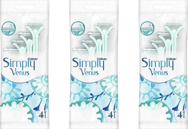 Simply Venus 2 Kullan At Tıraş Bıçağı 4'lü X 3 Paket - Image 1