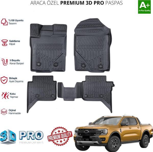 FORD RANGER ARACA ÖZEL 3D PASPAS ARACA ÖZEL 2023 2024 2025  - Image 1