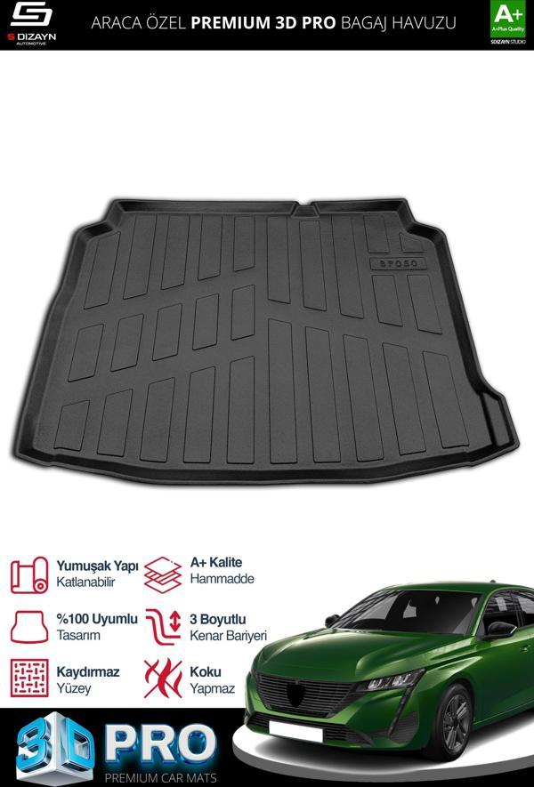 S-Dizayn Peugeot 308 3D Pro Bagaj Havuzu 2013-2021 A+ Kalite - Image 1