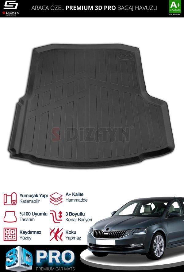 S-Dizayn Skoda Octavia 3D Pro Bagaj Havuzu 2013-2020 A+ Kalite - Image 1