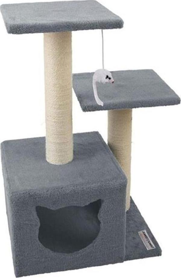 Reyo Pet Stepli Yuvalı Kedi Tırmalaması Kedi Görünümlü Antrasit - Image 1