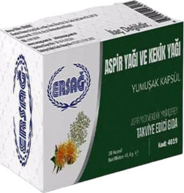 Ersağ Aspir Yağı Ve Kekik Yağı Kapsül Takviye Edici Gıda - Image 1