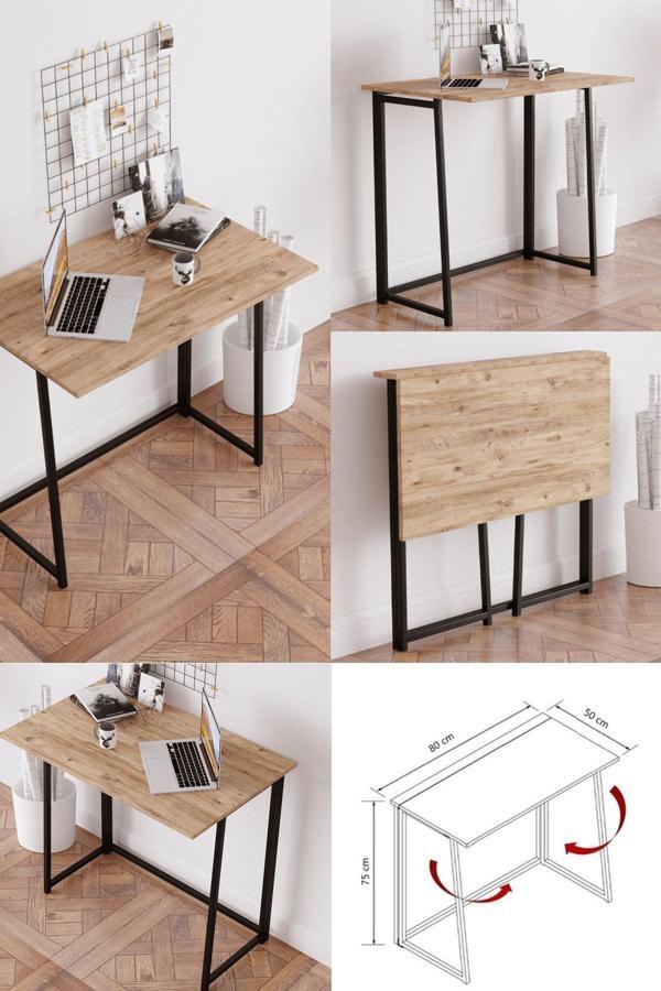 Yüceer Home Vento Katlanır Çalışma Masası Katlanabilir Pratik Çalışma Masası Bilgisayar Masası Çizim Masası - Image 1