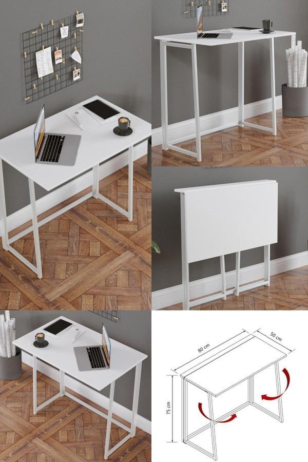 Yüceer Home Vento Katlanır Çalışma Masası Katlanabilir Pratik Çalışma Masası Bilgisayar Masası Çizim Masası - Image 1