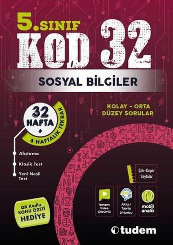 5. Sınıf Sosyal Bilgiler KOD 32 - Tudem Yayınları - Ders Kitapları - Image 1