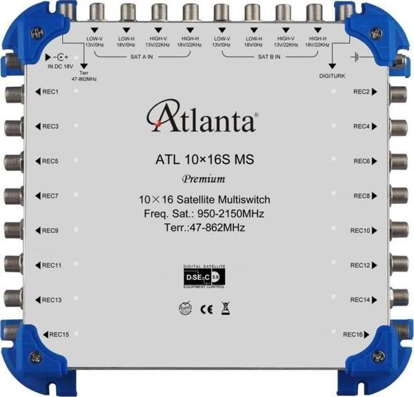 Atlanta 10/16 10x16 Santral Merkezi Sistem Multiswitch ( Sonlu ) + Adaptör - Image 1