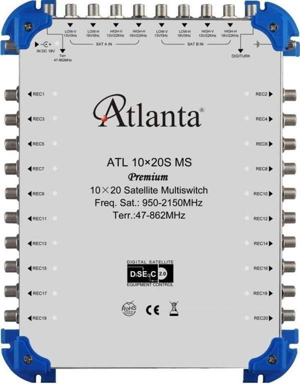 Atlanta 10/20 10x20 Santral Merkezi Sistem Multiswitch ( Sonlu ) + Adaptör - Image 1
