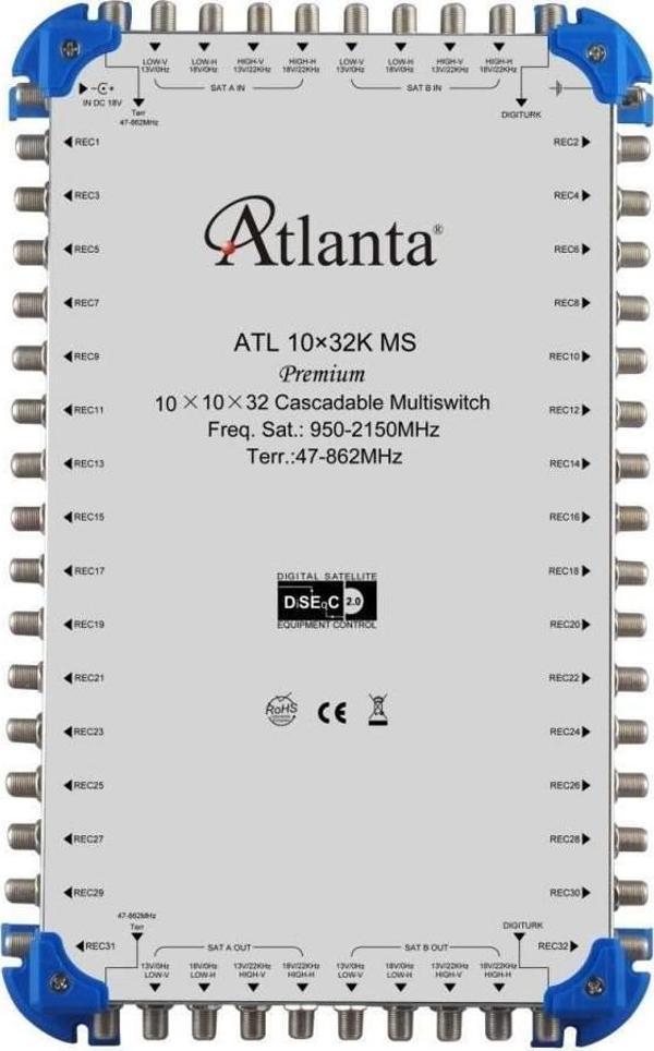 Atlanta 10/32 10x32 Santral Merkezi Sistem Multiswitch ( Sonlu ) + Adaptör - Image 1