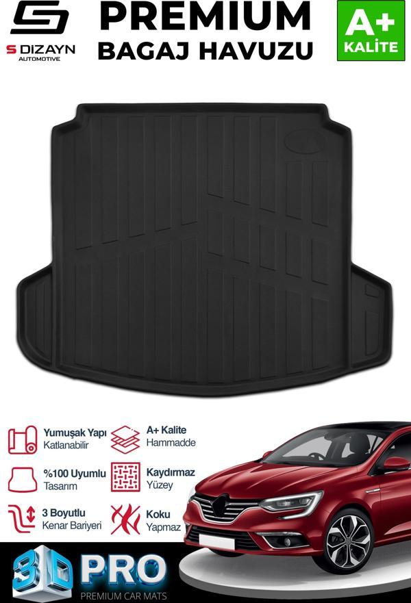 S-Dizayn Renault Megane 4 3D Pro Bagaj Havuzu Çift Kulaklı 2016 Üzeri A+ Kalite - Image 1