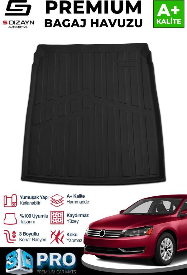 S-Dizayn VW Passat B7 3D Pro Bagaj Havuzu 2010-2015 A+ Kalite - Image 1