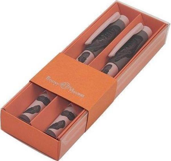 Bruno Visconti 2 li Set, Bilyalı Tükenmez kalem, turuncu karton kutuda, 0.7 mm, Kahverengi Bot desenli, Mavi mürekkep - Image 1