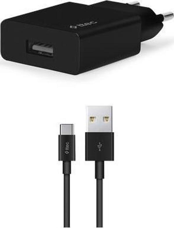 Ttec 2SCS20CS Smartcharger Seyahat Şarj Aleti 2.1A + Type-C Kablo Siyah - Image 1