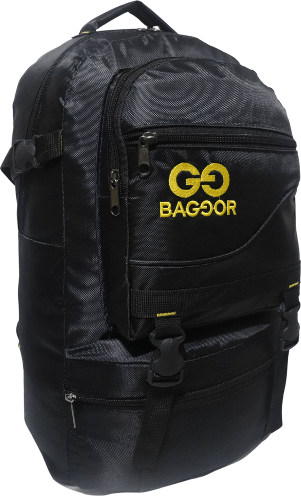 Baggor 50L Siyah Su Geçirmez Çok Gözlü Laptop Bölmeli Kampçı-Seyahat-Dağcı-Okul Sırt Çantası - Image 1