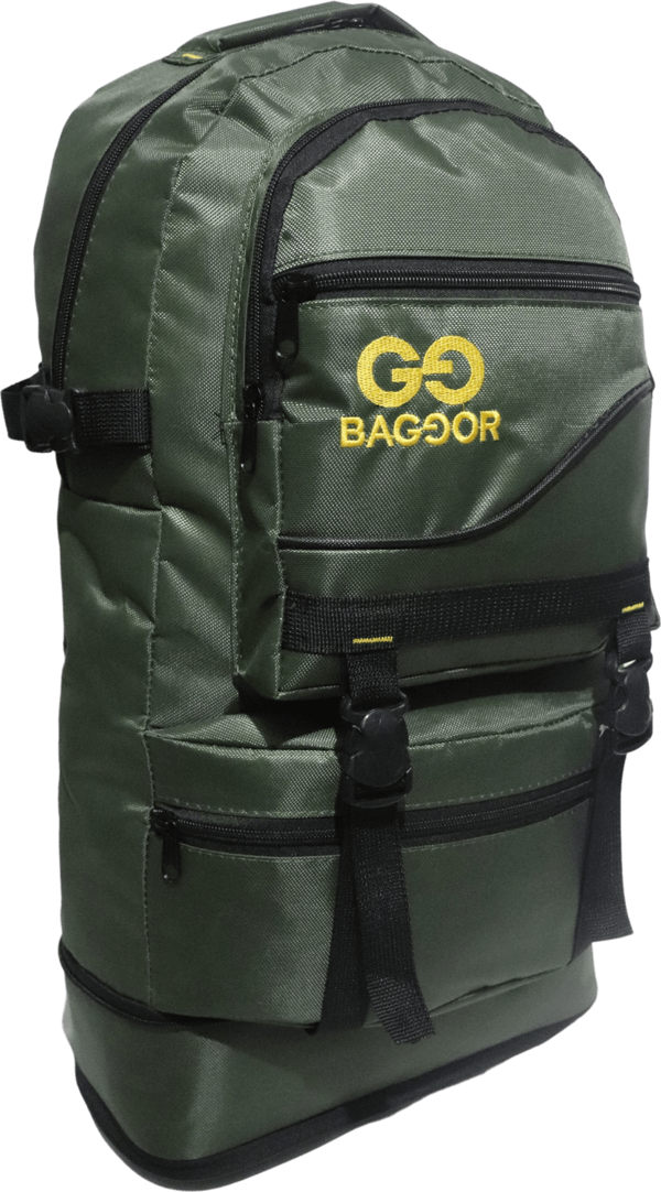 BAGGOR 65L Körüklü Koyu Yeşil Su Geçirmez Çok Gözlü Laptop Bölmeli Kampçı-Seyahat-Dağcı Sırt Çantası - Image 1