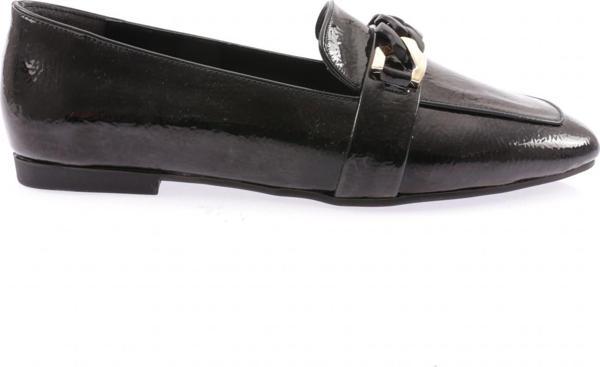 Kadın Burgu Tokalı Loafer Siyah Kırışık Rugan 61182534 - Image 1