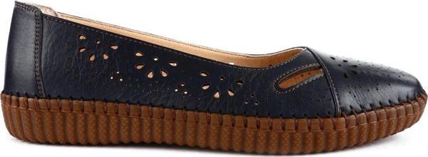 Kadın Lazerli Soft Anatomıc Footwear Deri Babet Lacivert 2635222623 - Image 1