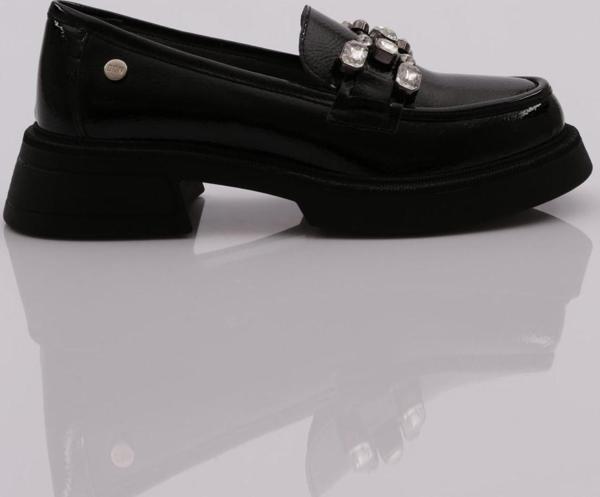 Kadın Loafer Ayakkabı Siyah Kırışık 212421097 - Image 1