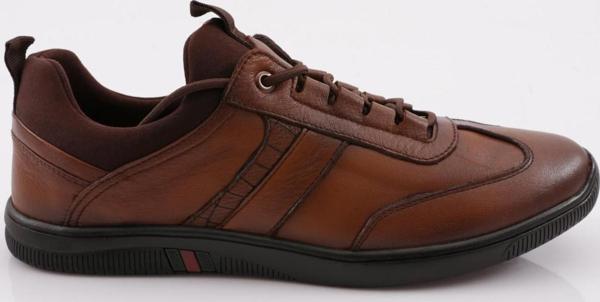 Erkek Bağcıklı Casual Sneacker Ayakkabı Taba Taba Kroko 2828828 - Image 1