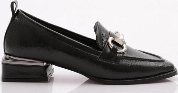 Kadın Loafer Ayakkabı Siyah Kırışık Rugan 342243539 - Image 1