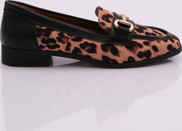 Kadın Loafer Ayakkabı Siyah Leopar 4463535 - Image 1