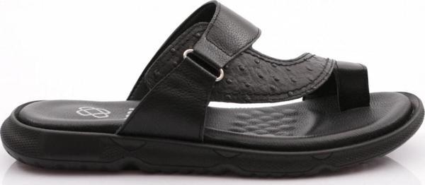 Deri Comfort Rahat Taban Erkek Terlik 806 Siyah Baskılı 91737101 - Image 1