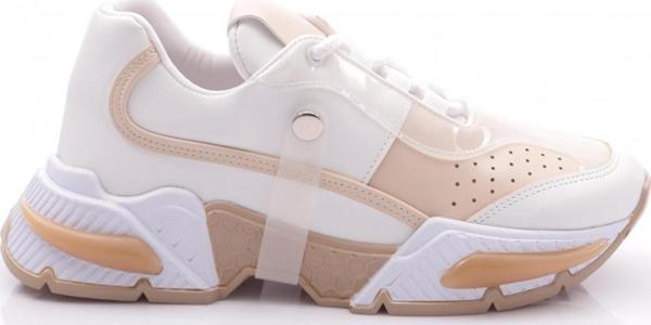Kadın Kalın Taban Sneaker Ayakkabı Kemik Bej 1633363 - Image 1