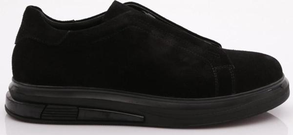Erkek Lastikli Sneaker Siyah Süet 331923396 - Image 1