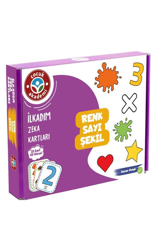 Çocuk Akademi Ilk Adım Zeka Kartı Renk-Sayı-Şekil - Image 1