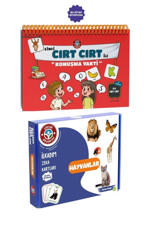 Çocuk Akademi Şimdi Cırt Cırt İle Konuşma Vakti Kitabı Ve İlk Adım Zeka Kartı Hayvanlar - Image 1