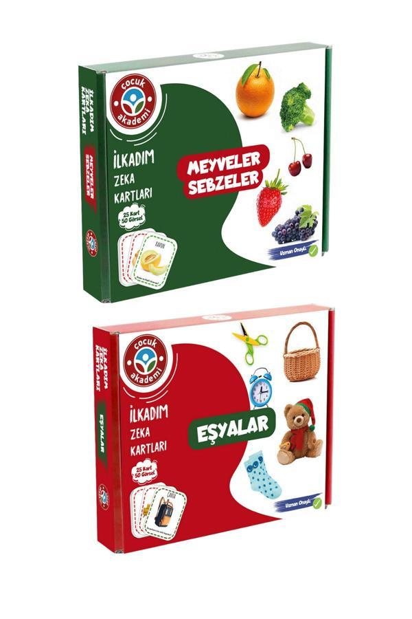 Çocuk Akademi İlk Adım Zeka Kartı Eşyalar Ve İlk Adım Zeka Kartı Meyve-Sebze - Image 1