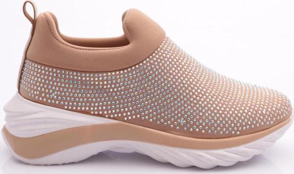 Kadın Kalın Taban Bağcıklı Sneaker Ayakkabı Bej 84133410 - Image 1